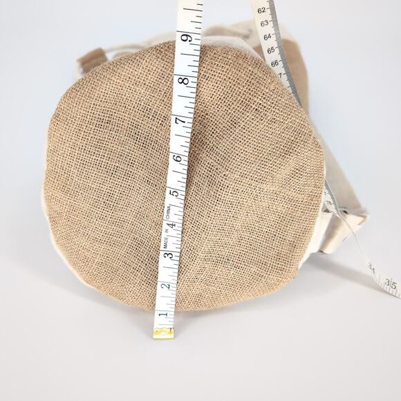 DiSaronno Velvet Cream Canvas Drawstring Bucket Bag / Backpack with Pocket - NEW - Picture 12 of 14